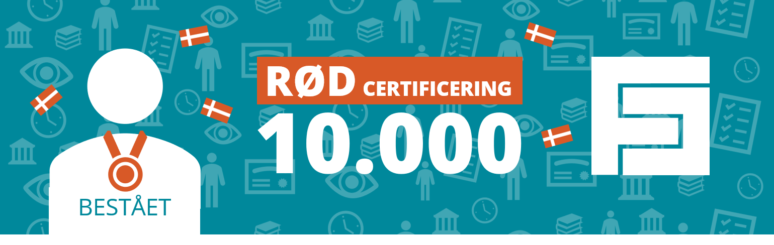 Rød certificering nummer 10.000
